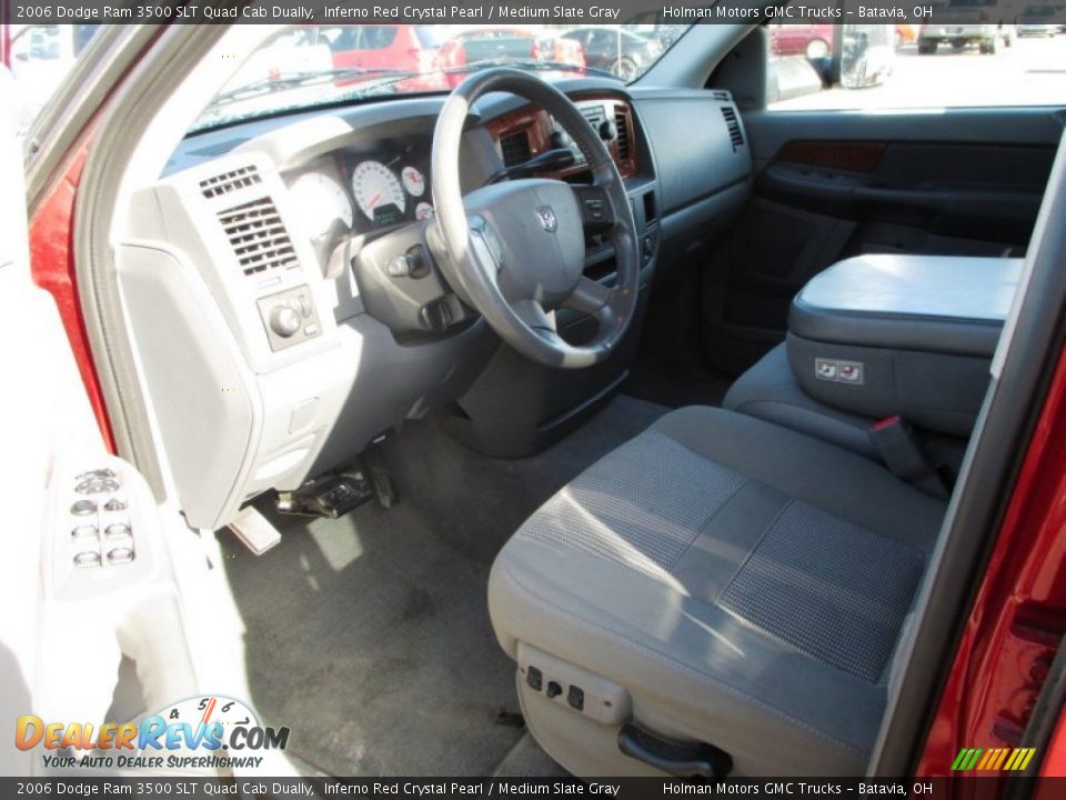 2006 Dodge Ram 3500 SLT Quad Cab Dually Inferno Red Crystal Pearl / Medium Slate Gray Photo #7