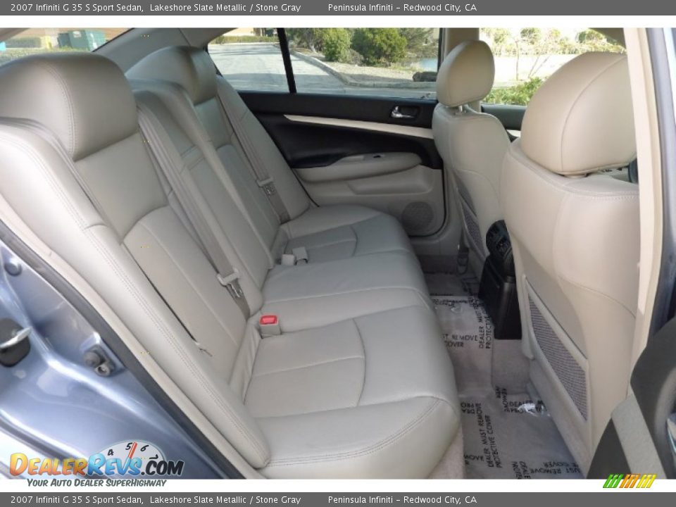 2007 Infiniti G 35 S Sport Sedan Lakeshore Slate Metallic / Stone Gray Photo #12
