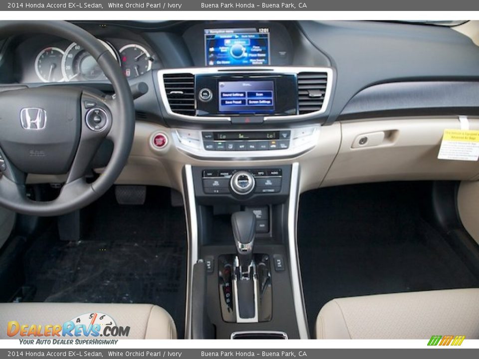 2014 Honda Accord EX-L Sedan White Orchid Pearl / Ivory Photo #14