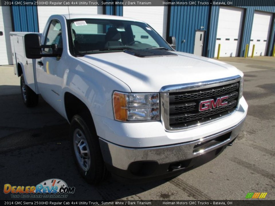 2014 GMC Sierra 2500HD Regular Cab 4x4 Utility Truck Summit White / Dark Titanium Photo #2