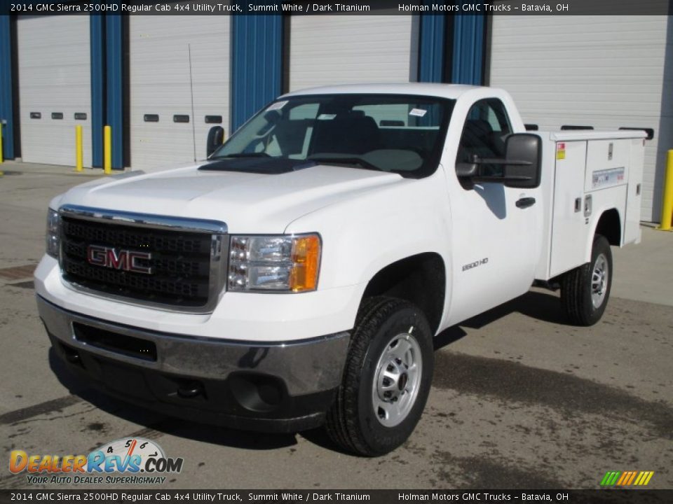2014 GMC Sierra 2500HD Regular Cab 4x4 Utility Truck Summit White / Dark Titanium Photo #3
