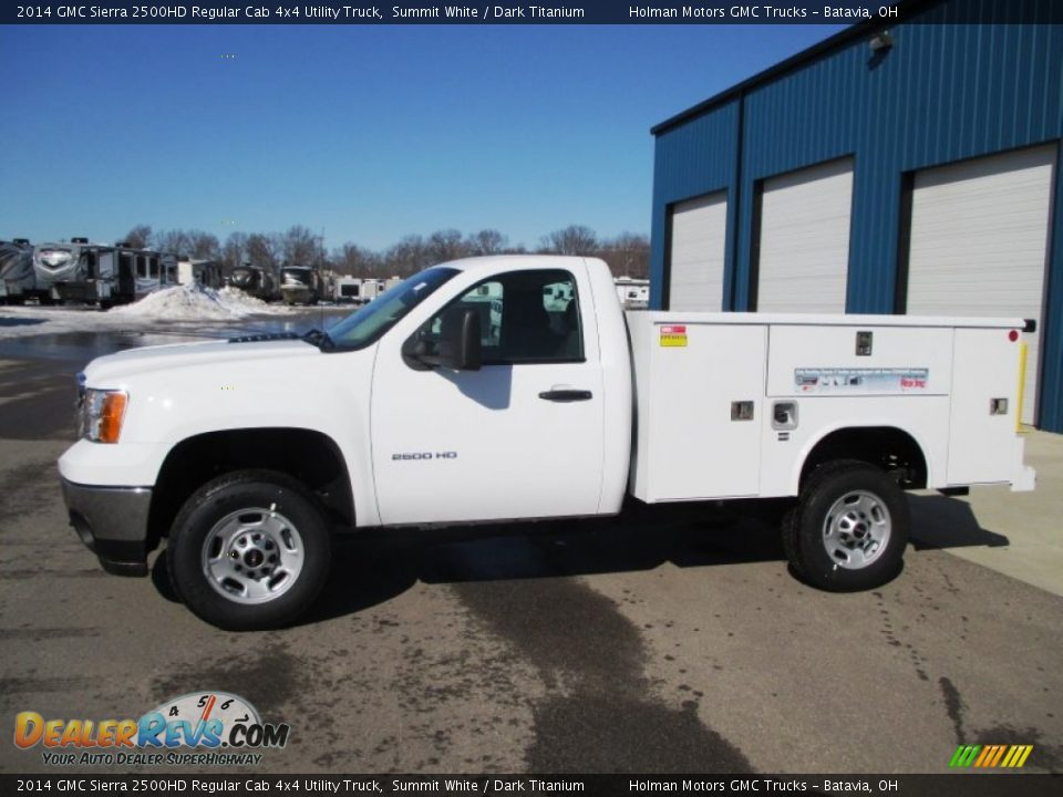 2014 GMC Sierra 2500HD Regular Cab 4x4 Utility Truck Summit White / Dark Titanium Photo #4