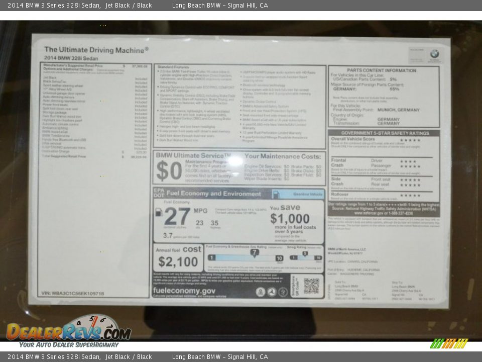 2014 BMW 3 Series 328i Sedan Jet Black / Black Photo #5