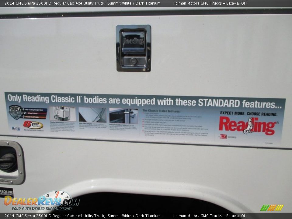 2014 GMC Sierra 2500HD Regular Cab 4x4 Utility Truck Summit White / Dark Titanium Photo #13
