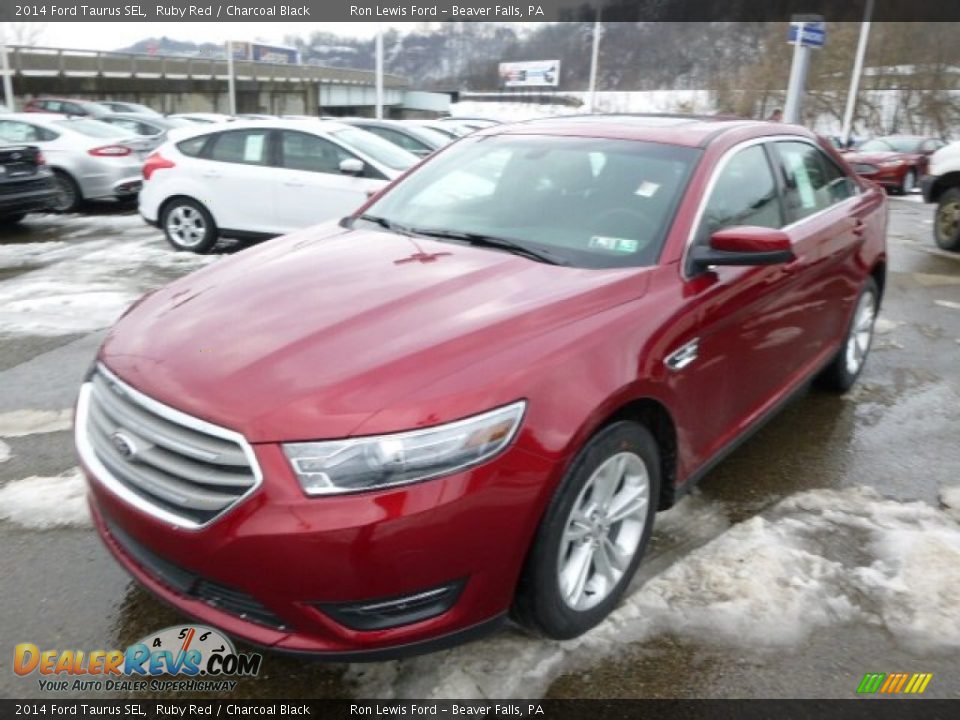 2014 Ford Taurus SEL Ruby Red / Charcoal Black Photo #4