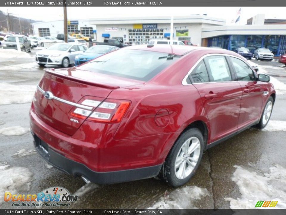 2014 Ford Taurus SEL Ruby Red / Charcoal Black Photo #8