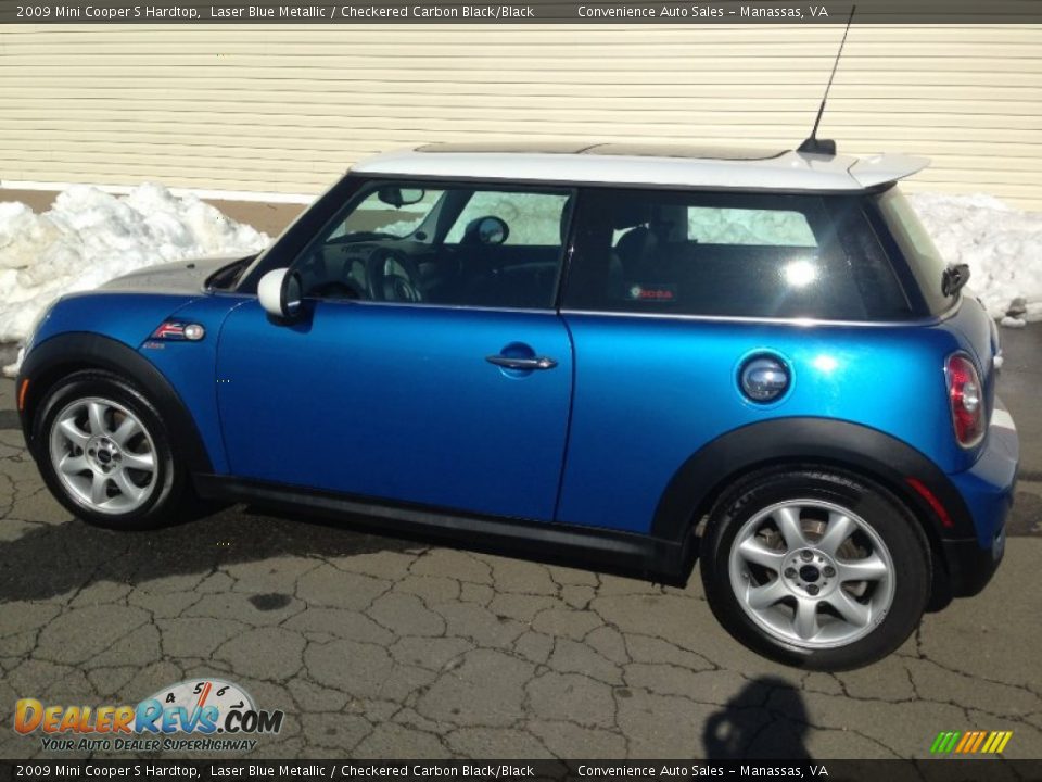 2009 Mini Cooper S Hardtop Laser Blue Metallic / Checkered Carbon Black/Black Photo #1