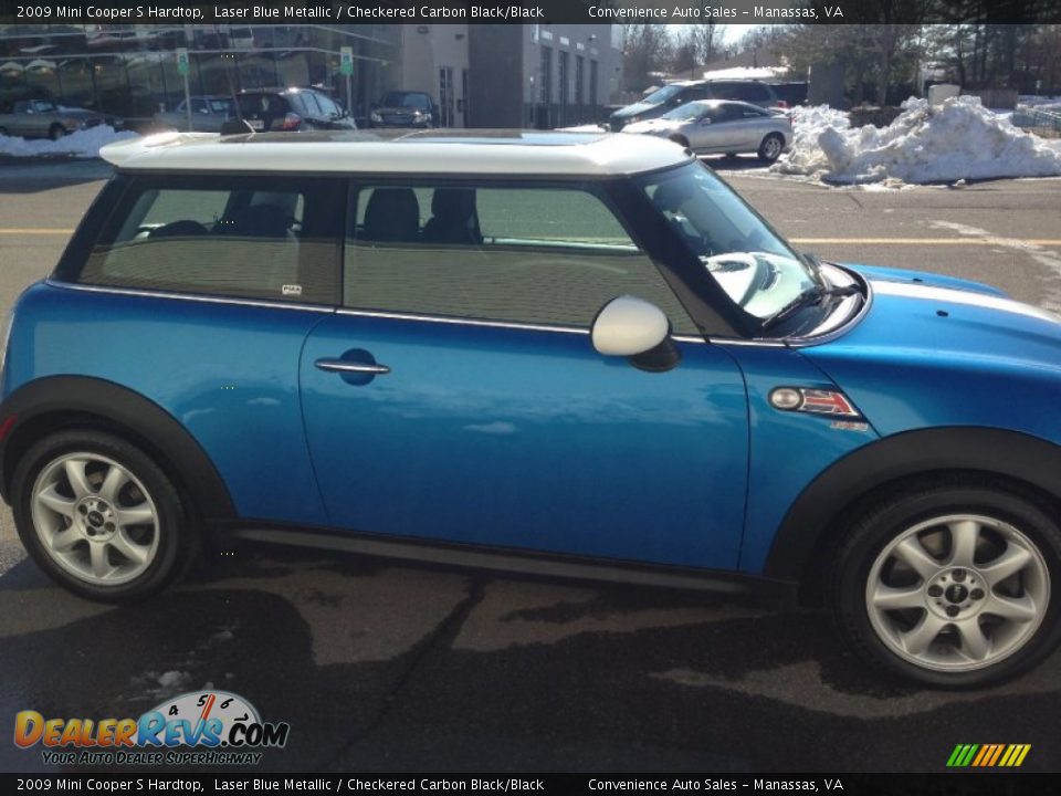 2009 Mini Cooper S Hardtop Laser Blue Metallic / Checkered Carbon Black/Black Photo #3