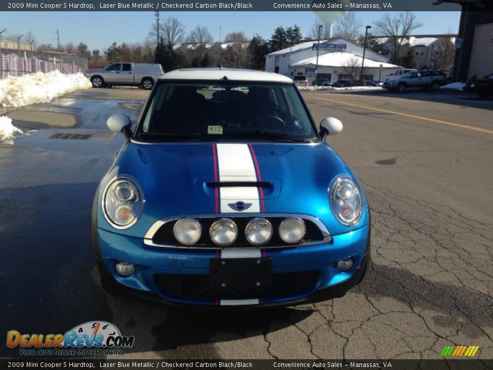 2009 Mini Cooper S Hardtop Laser Blue Metallic / Checkered Carbon Black/Black Photo #4