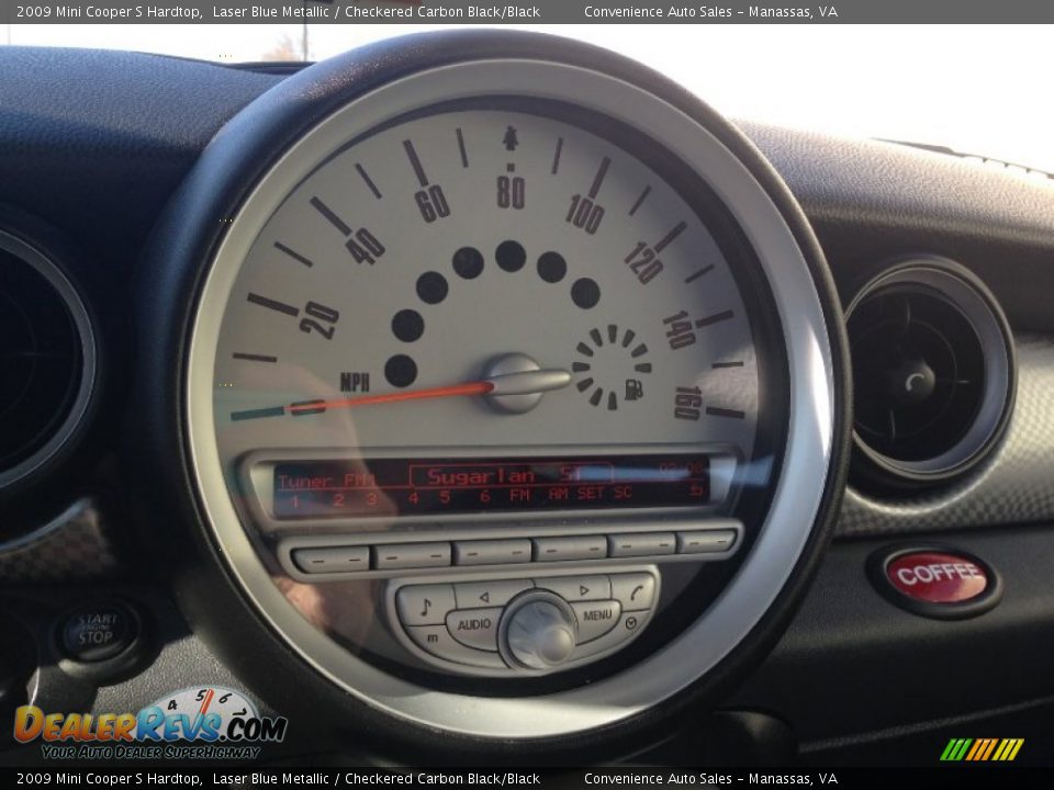 2009 Mini Cooper S Hardtop Laser Blue Metallic / Checkered Carbon Black/Black Photo #6