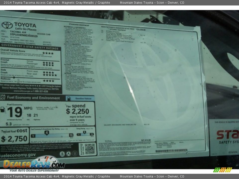 2014 Toyota Tacoma Access Cab 4x4 Magnetic Gray Metallic / Graphite Photo #11