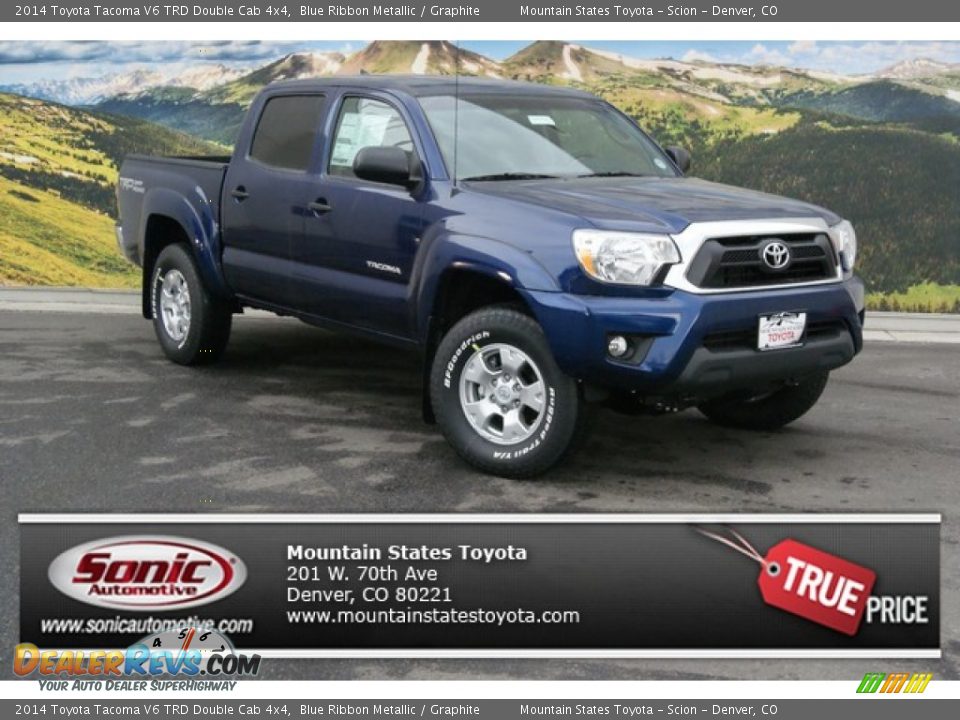 2014 Toyota Tacoma V6 TRD Double Cab 4x4 Blue Ribbon Metallic / Graphite Photo #1