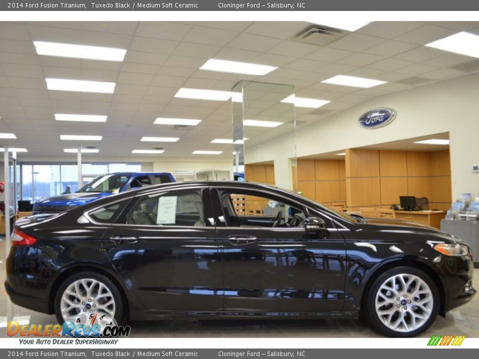 2014 Ford Fusion Titanium Tuxedo Black / Medium Soft Ceramic Photo #2