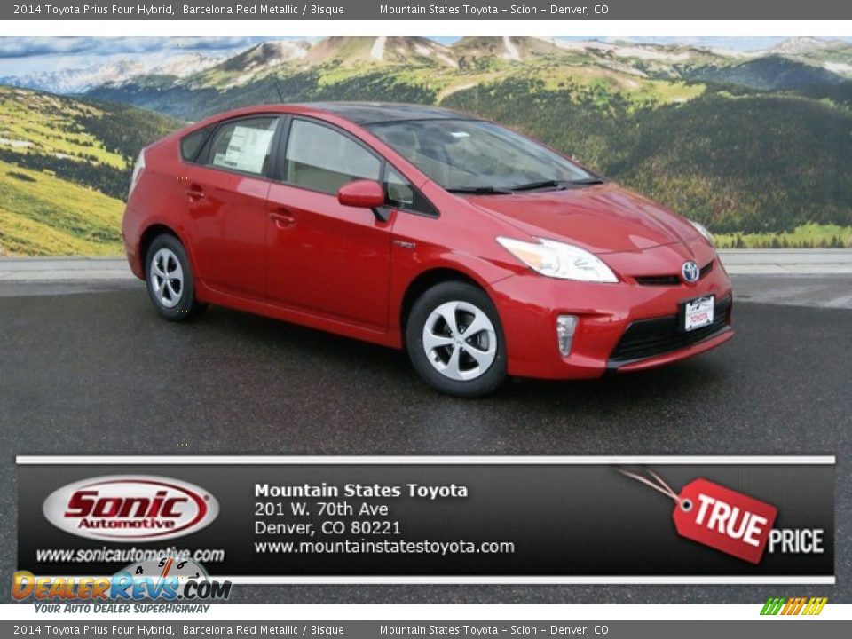 2014 Toyota Prius Four Hybrid Barcelona Red Metallic / Bisque Photo #1