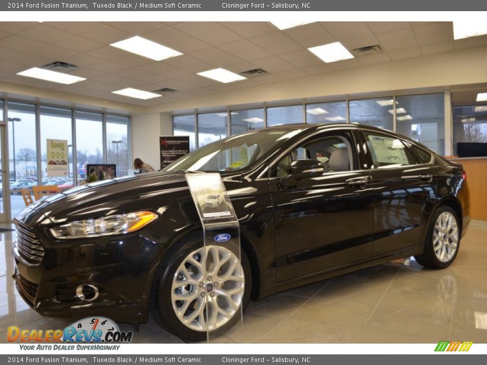 2014 Ford Fusion Titanium Tuxedo Black / Medium Soft Ceramic Photo #3