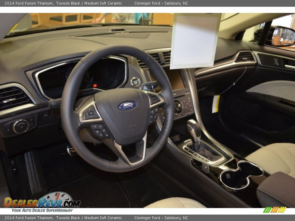 2014 Ford Fusion Titanium Tuxedo Black / Medium Soft Ceramic Photo #6
