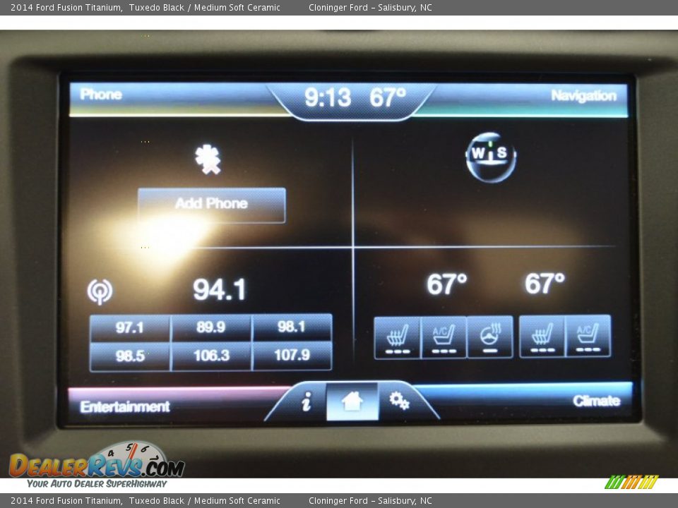 2014 Ford Fusion Titanium Tuxedo Black / Medium Soft Ceramic Photo #11