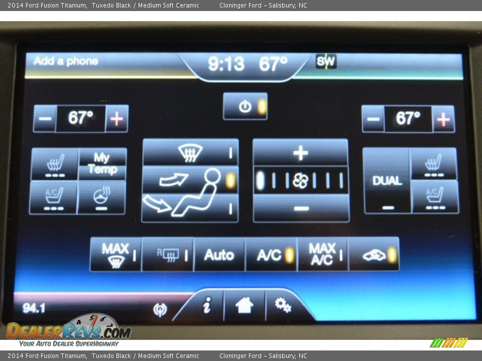 2014 Ford Fusion Titanium Tuxedo Black / Medium Soft Ceramic Photo #12