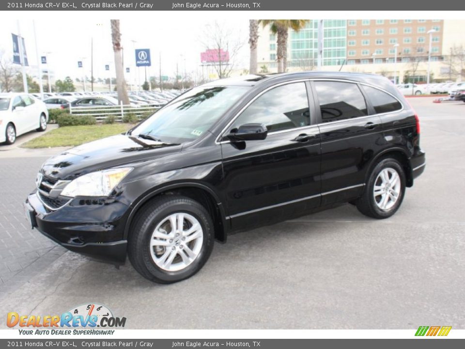 2011 Honda CR-V EX-L Crystal Black Pearl / Gray Photo #2