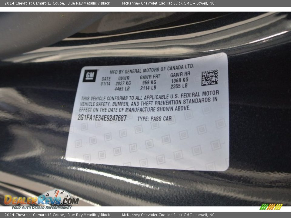 2014 Chevrolet Camaro LS Coupe Blue Ray Metallic / Black Photo #9