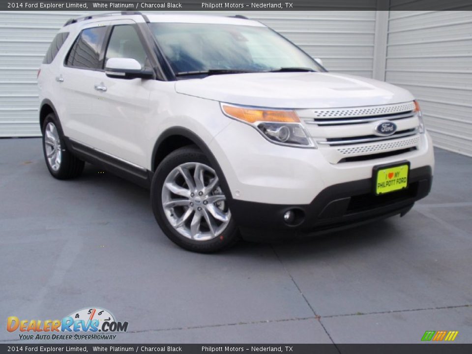 2014 Ford Explorer Limited White Platinum / Charcoal Black Photo #1