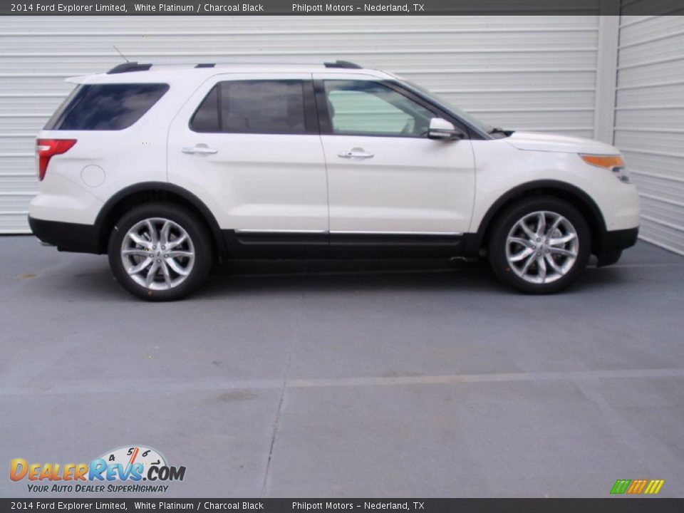 2014 Ford Explorer Limited White Platinum / Charcoal Black Photo #3