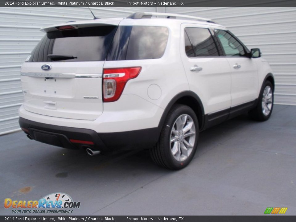 2014 Ford Explorer Limited White Platinum / Charcoal Black Photo #4