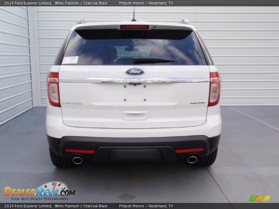 2014 Ford Explorer Limited White Platinum / Charcoal Black Photo #5