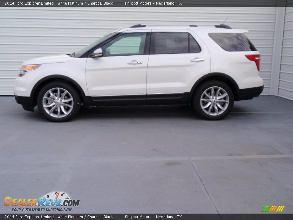 2014 Ford Explorer Limited White Platinum / Charcoal Black Photo #6