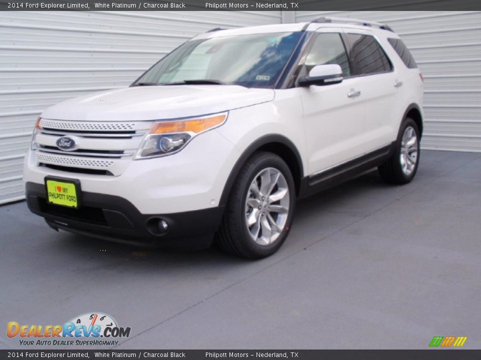 2014 Ford Explorer Limited White Platinum / Charcoal Black Photo #7