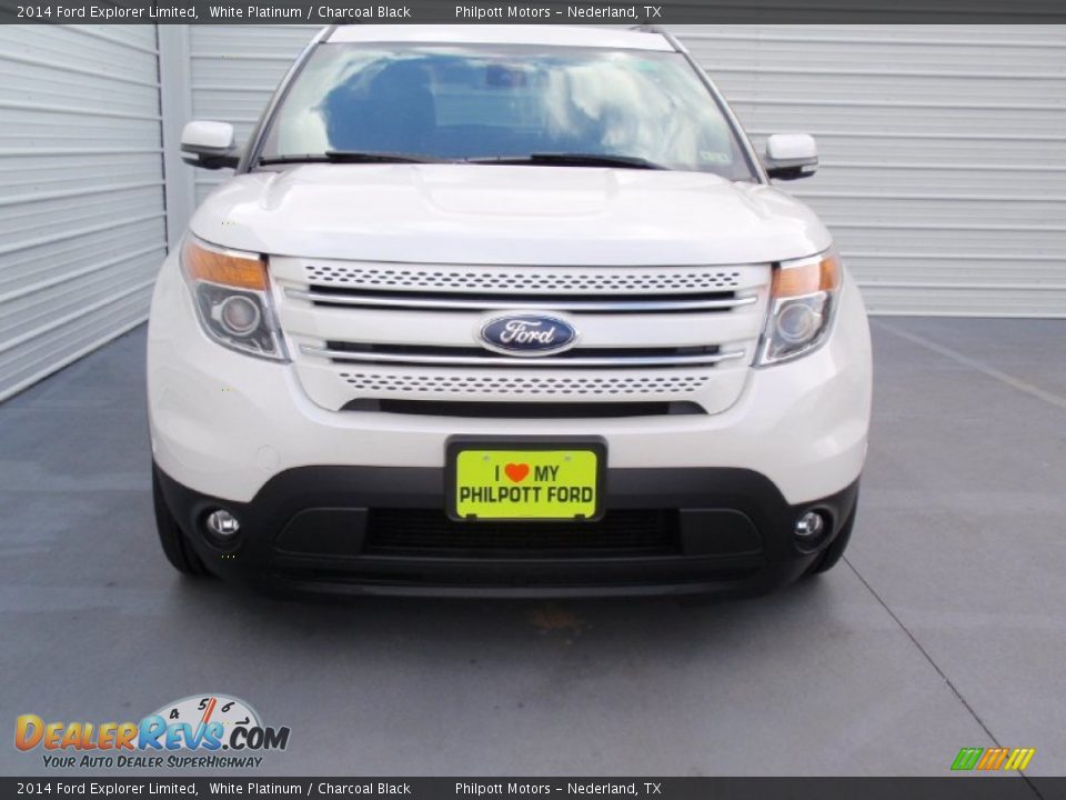 2014 Ford Explorer Limited White Platinum / Charcoal Black Photo #8