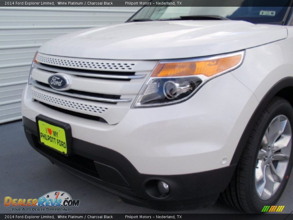 2014 Ford Explorer Limited White Platinum / Charcoal Black Photo #11