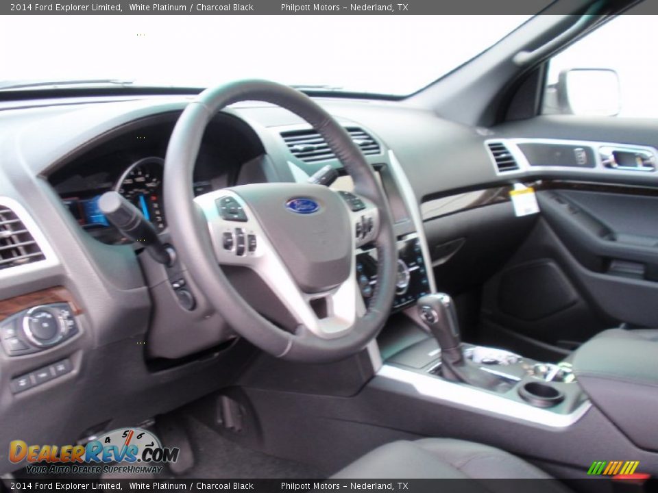 2014 Ford Explorer Limited White Platinum / Charcoal Black Photo #35