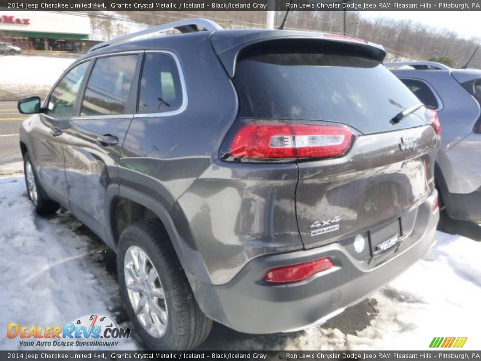 2014 Jeep Cherokee Limited 4x4 Granite Crystal Metallic / Iceland - Black/Iceland Gray Photo #2