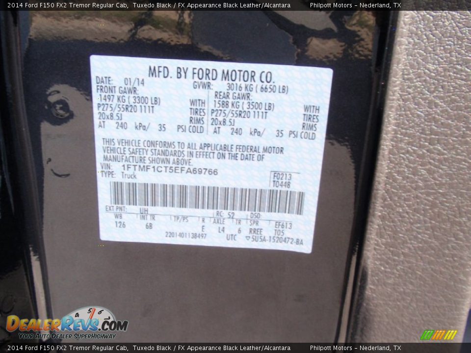 2014 Ford F150 FX2 Tremor Regular Cab Tuxedo Black / FX Appearance Black Leather/Alcantara Photo #34