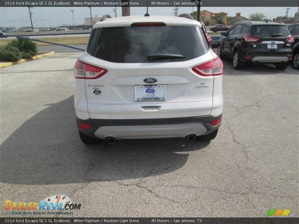 2014 Ford Escape SE 2.0L EcoBoost White Platinum / Medium Light Stone Photo #5