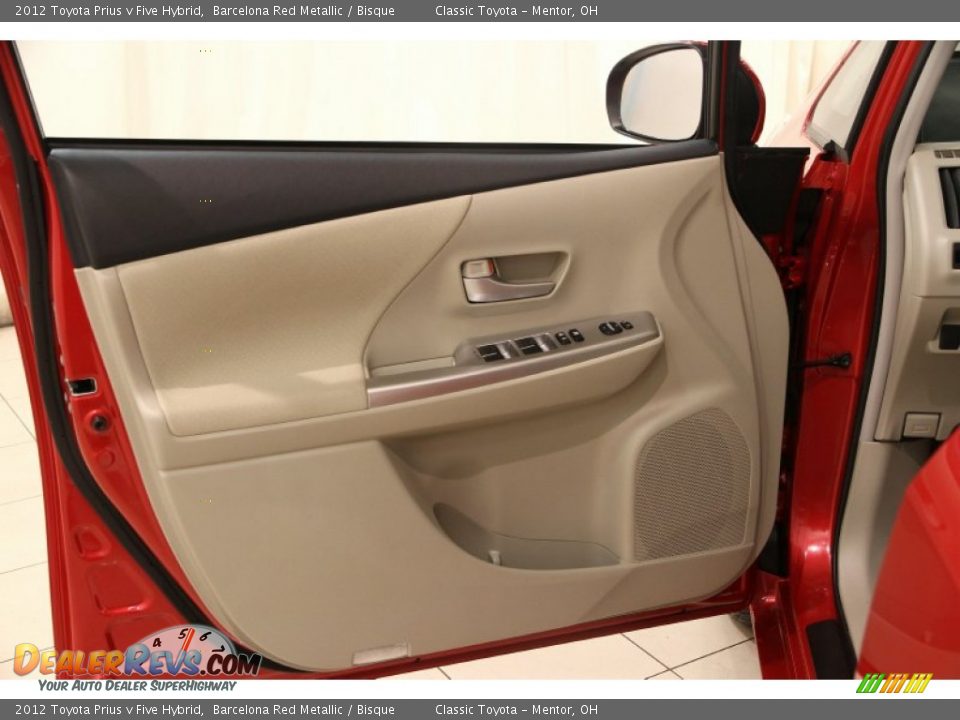 2012 Toyota Prius v Five Hybrid Barcelona Red Metallic / Bisque Photo #4