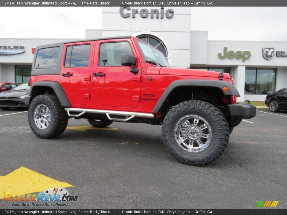 2014 Jeep Wrangler Unlimited Sport 4x4 Flame Red / Black Photo #1