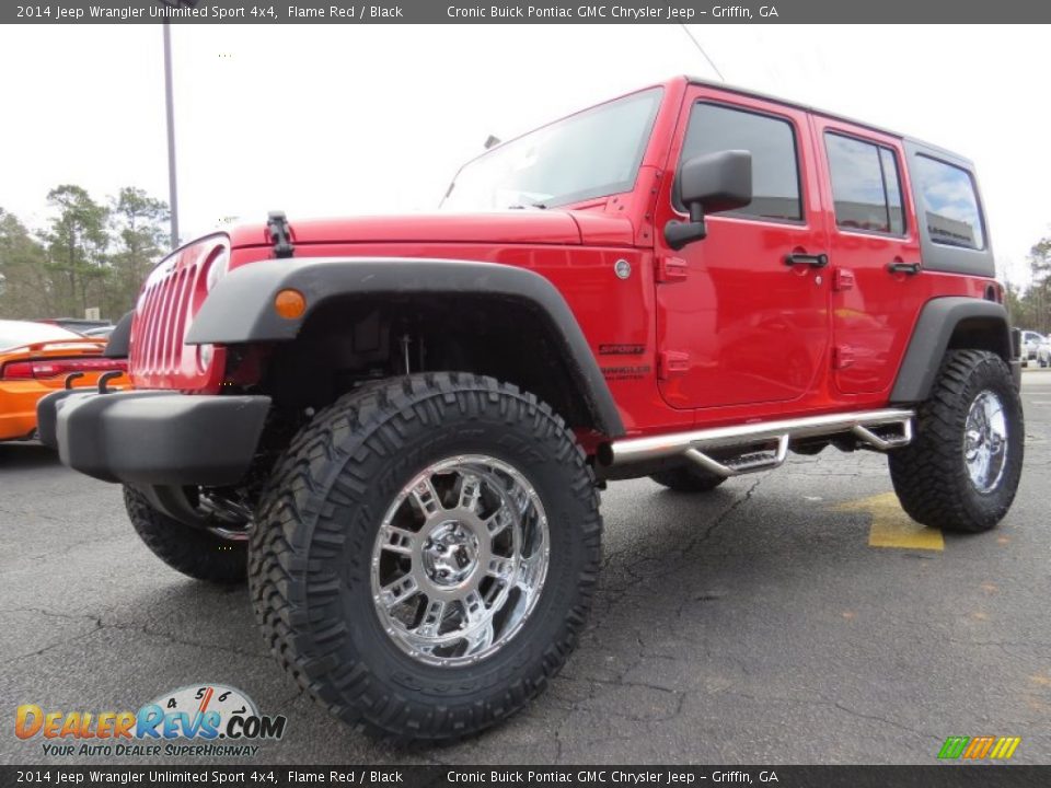 2014 Jeep Wrangler Unlimited Sport 4x4 Flame Red / Black Photo #3