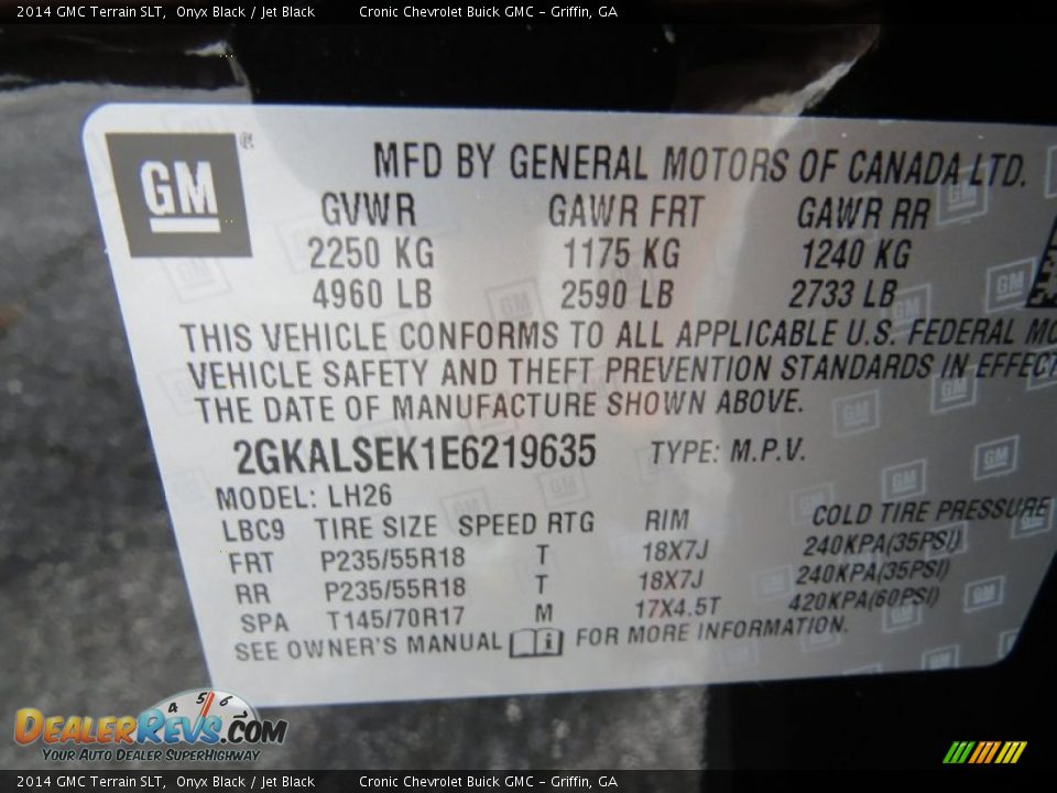 2014 GMC Terrain SLT Onyx Black / Jet Black Photo #18
