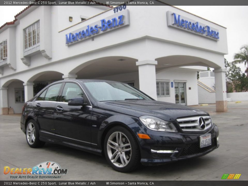 2012 Mercedes-Benz C 250 Sport Lunar Blue Metallic / Ash Photo #1