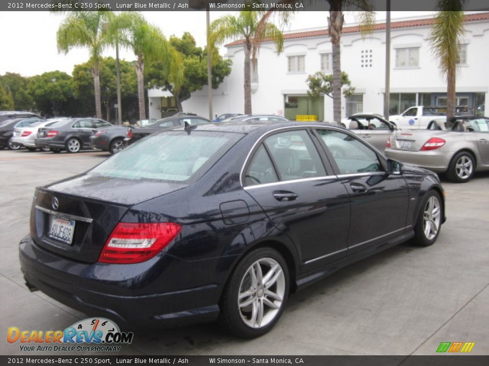 2012 Mercedes-Benz C 250 Sport Lunar Blue Metallic / Ash Photo #2