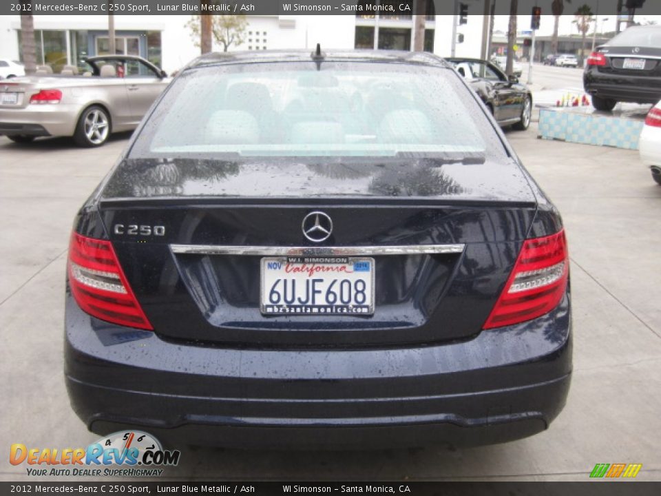 2012 Mercedes-Benz C 250 Sport Lunar Blue Metallic / Ash Photo #3