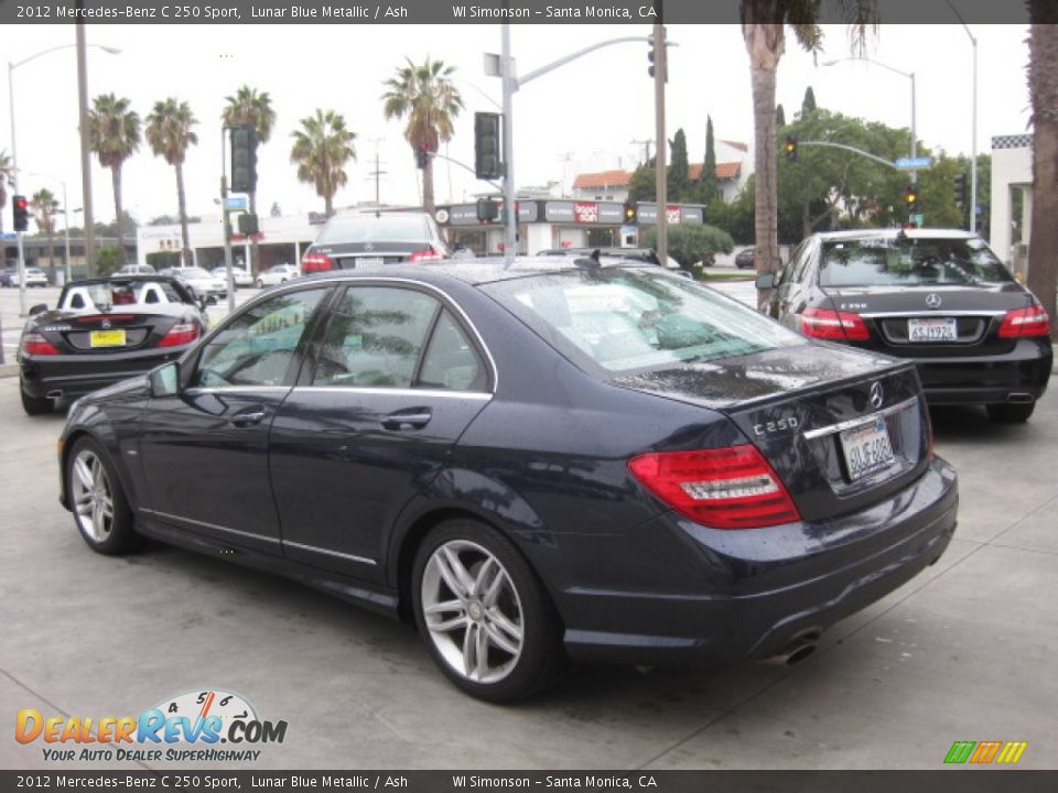 2012 Mercedes-Benz C 250 Sport Lunar Blue Metallic / Ash Photo #4