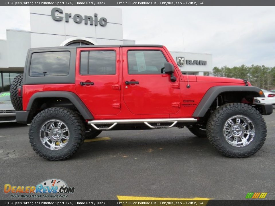 2014 Jeep Wrangler Unlimited Sport 4x4 Flame Red / Black Photo #8