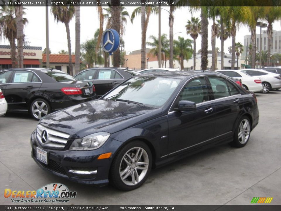 2012 Mercedes-Benz C 250 Sport Lunar Blue Metallic / Ash Photo #5