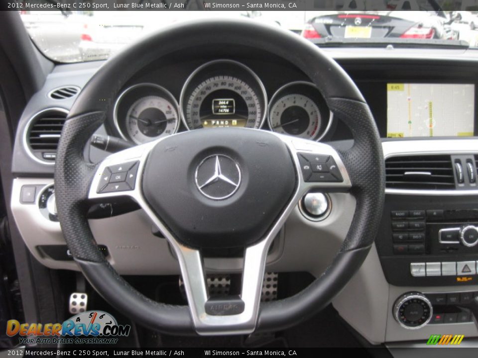 2012 Mercedes-Benz C 250 Sport Lunar Blue Metallic / Ash Photo #11