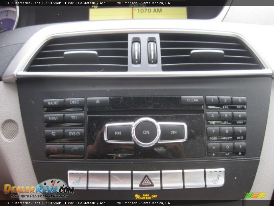 2012 Mercedes-Benz C 250 Sport Lunar Blue Metallic / Ash Photo #14