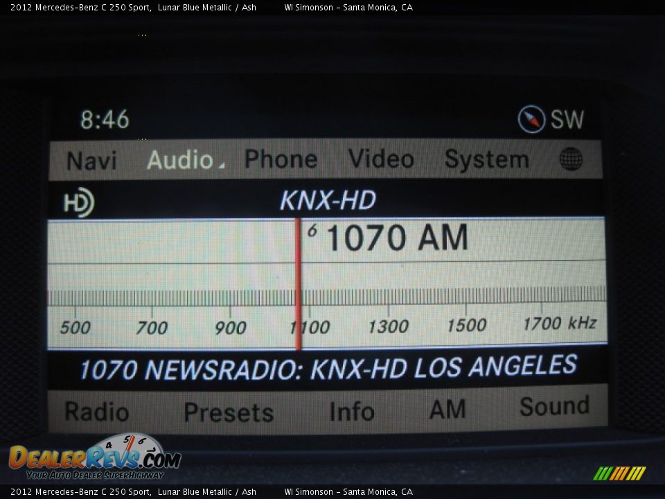 2012 Mercedes-Benz C 250 Sport Lunar Blue Metallic / Ash Photo #16