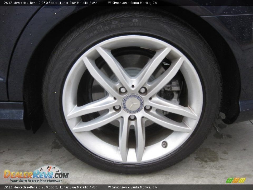 2012 Mercedes-Benz C 250 Sport Lunar Blue Metallic / Ash Photo #24